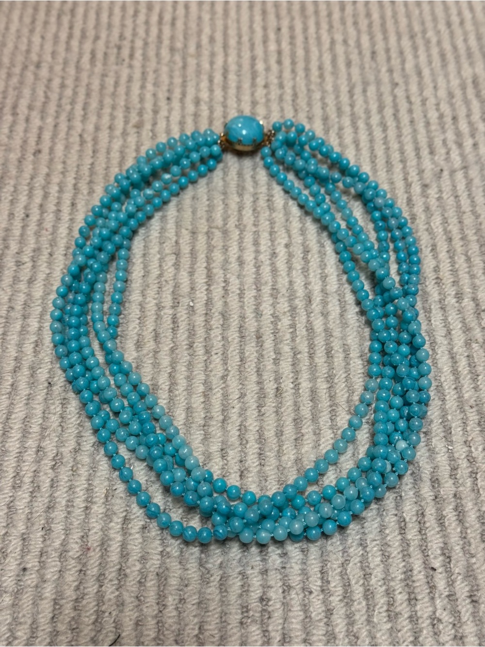 Vintage Turquoise Multi-Strand Beaded Necklace - Women's Jewelry